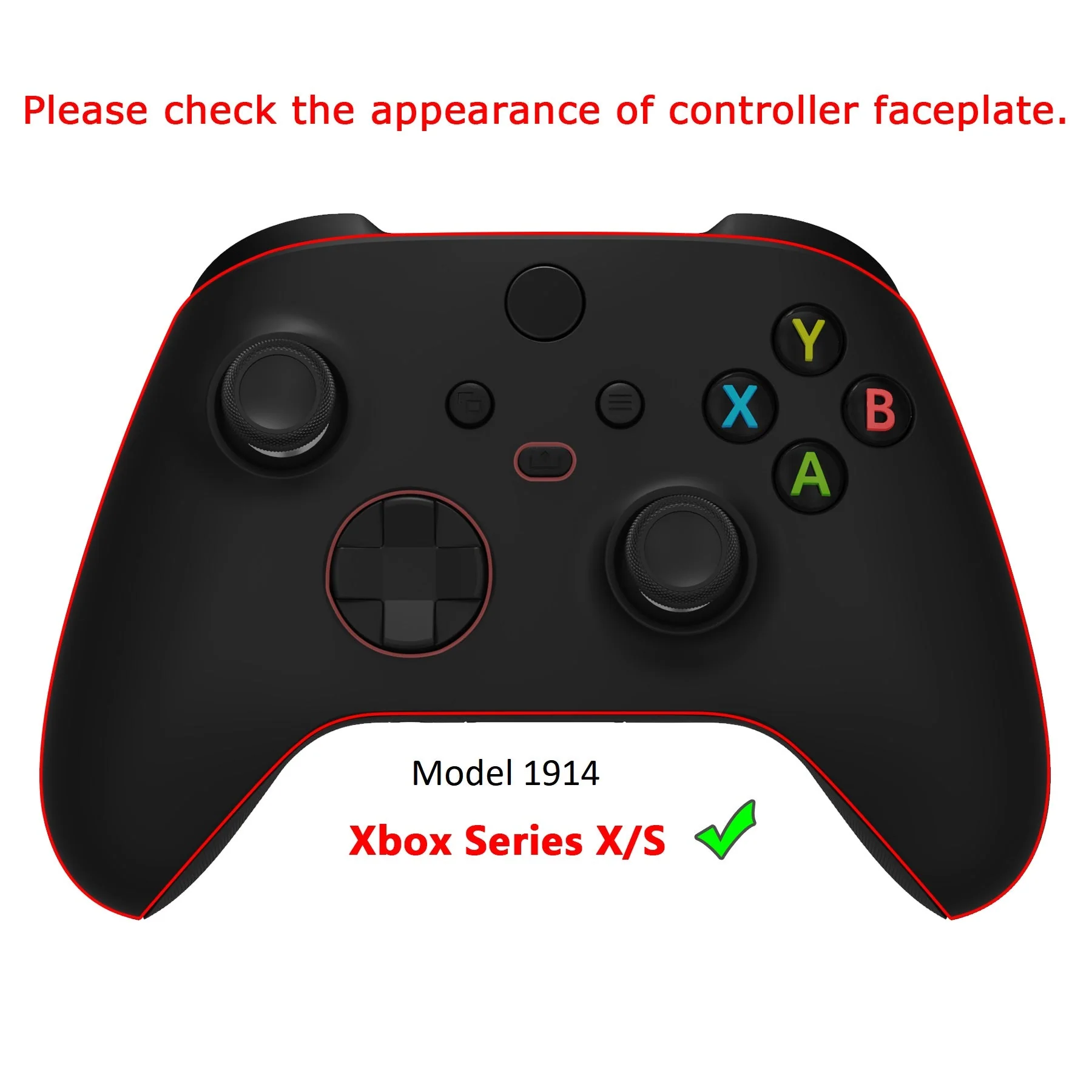 eXtremeRate ASR Version Performance Rubberized Side Rails Front Housing Shells with Accent Rings for Xbox Series X & S Controller - Black - Image 3