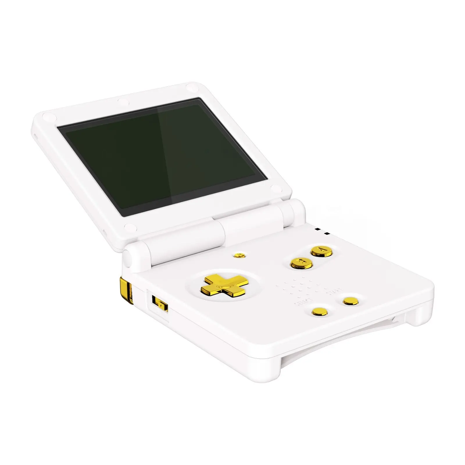 eXtremeRate Custom Replacement Full Set Buttons for Gameboy Advance SP GBA SP Console - Chrome Gold Glossy - Image 3