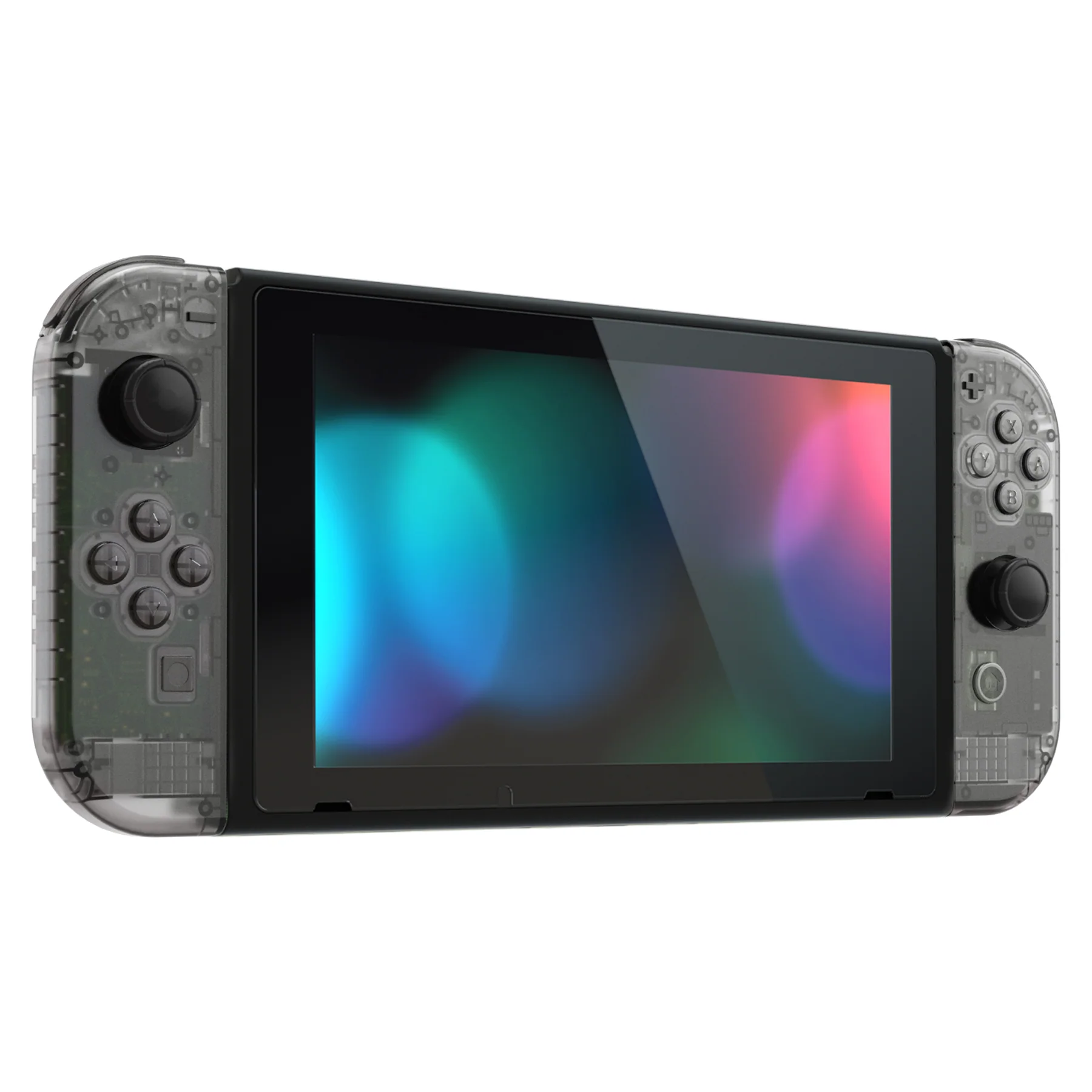eXtremeRate Replacement Full Set Shell Case with Buttons for Joycon of NS Switch - Clear Black - Image 5