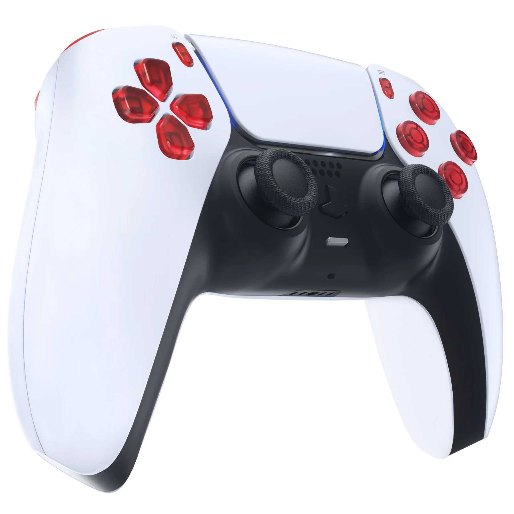 eXtremeRate Replacement Full Set Buttons Compatible with PS5 Controller BDM-010/020 - Clear Red - Image 5
