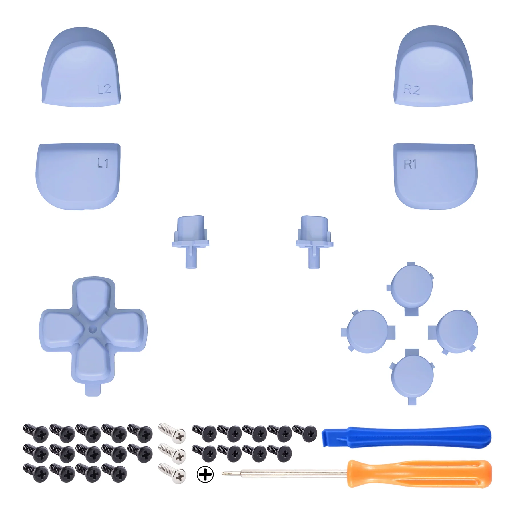 eXtremeRate Replacement Full Set Buttons Compatible with PS5 Controller BDM-010/020 - Light Violet - Image 8