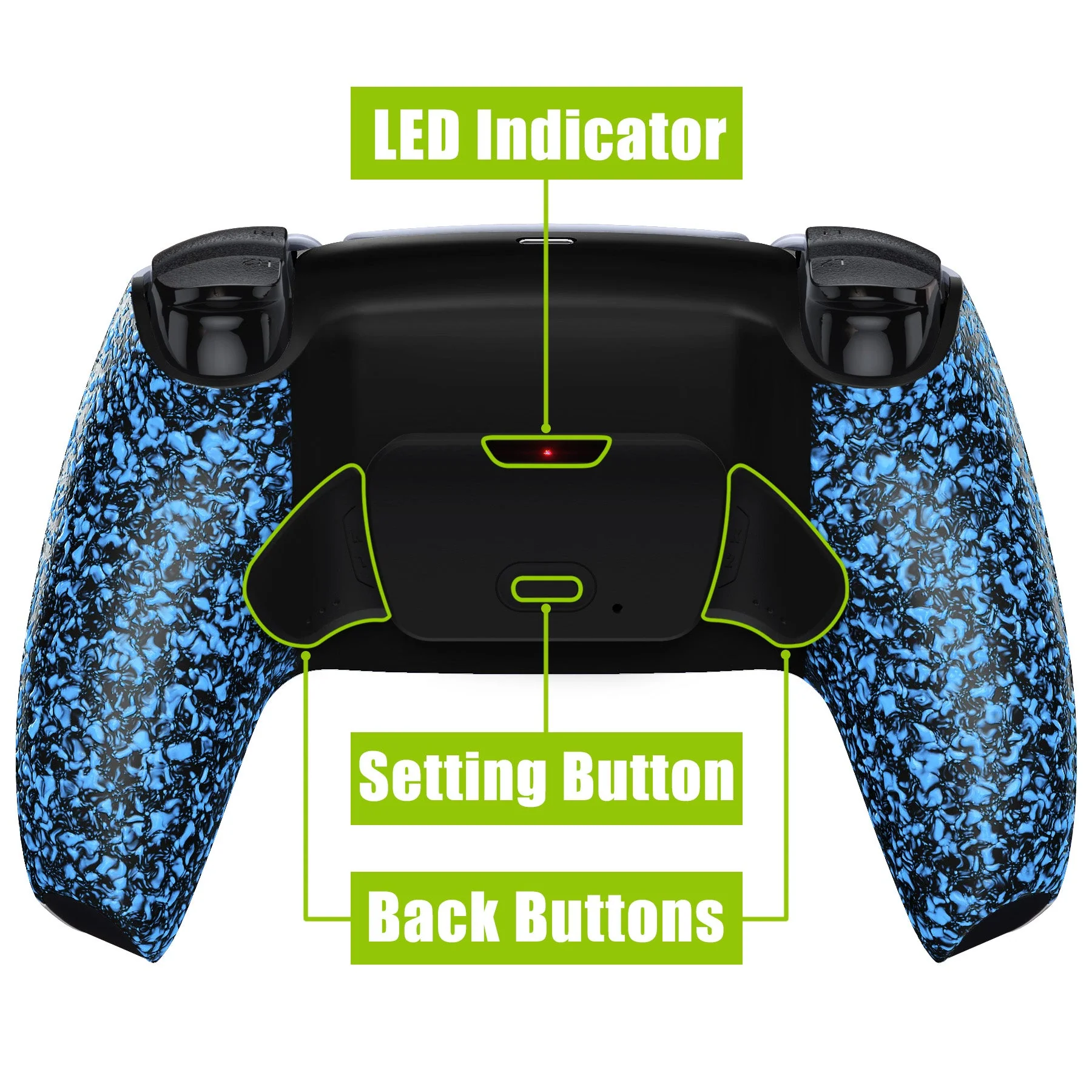 eXtremeRate Remappable Rise 2.0 Remap Kit for PS5 Controller BDM-010 & BDM-020 - Textured Blue - Image 4